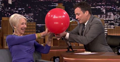 Helen Mirren Inhaling Helium On Jimmy Fallon Time