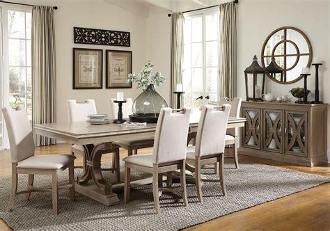 Sonoma Taupe Gray Extendable Rectangular Trestle Dining ...