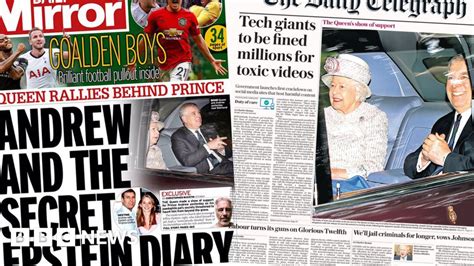 Newspaper Headlines Support For Prince Andrew And New Ofcom Powers