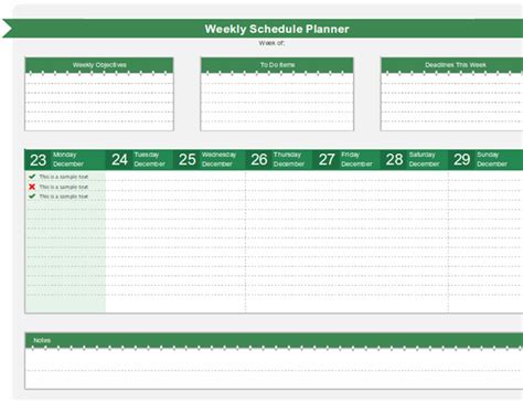 15 Excel Templates Weekly Schedule Doctemplates