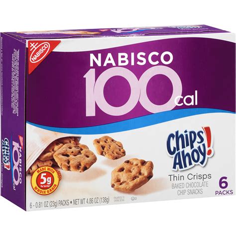 Nabisco 100 Calorie Chips Ahoy Thin Crisps Snacks 6 081 Oz Packs