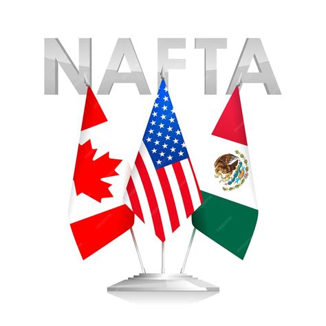 Premium Vector Flags Of Nafta Countries Canada Usa And Mexico The