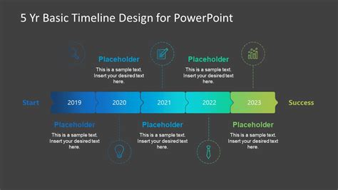 5 Year Basic Timeline Powerpoint Template Slidemodel