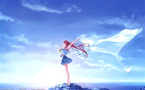 Anime Deep Blue Sky Pure White Wings 4k Wallpaperhd Anime Wallpapers
