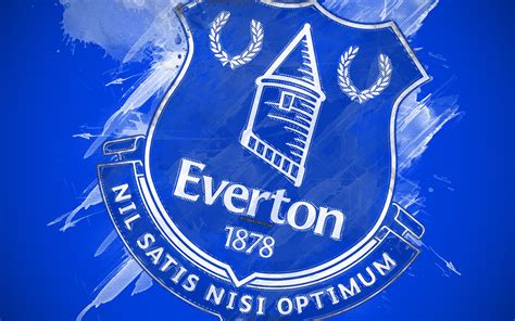 Download wallpapers Everton FC, 4k, paint art, logo, creative, English ...