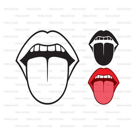 Open Mouth Sticking Out Tongue Cut Files For Cricut Clip Art Etsy