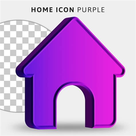 Premium Psd 3d Purple Home Icon On Transparent Background
