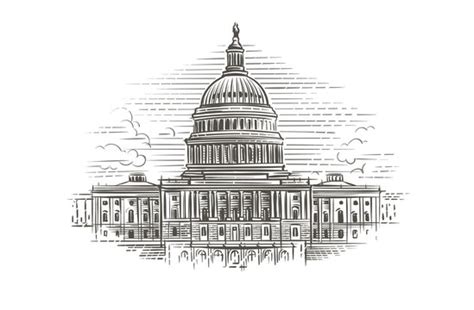 Capitol Building Drawing Outline