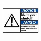 Main Gas Shut Off Sign