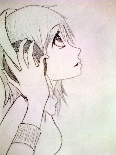 Anime Girl With Headphones By Tkp Anime Headphones