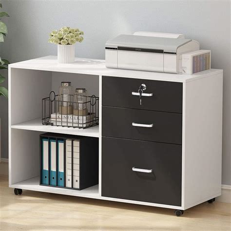 Umeroom 3 Drawer Wood File Cabinets With Lock Large Modern Lateral