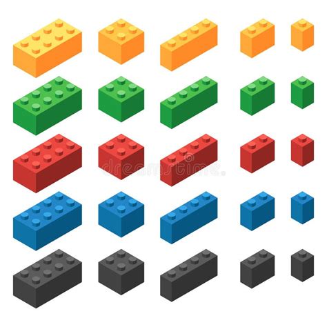 isometric plastic building blocks stock vector illustration of education isometric 98494142