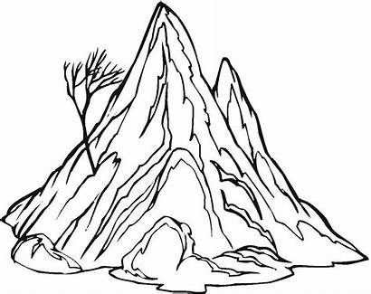 Coloring Mountain Gunung Berge Ausmalbilder Mewarnai Printable