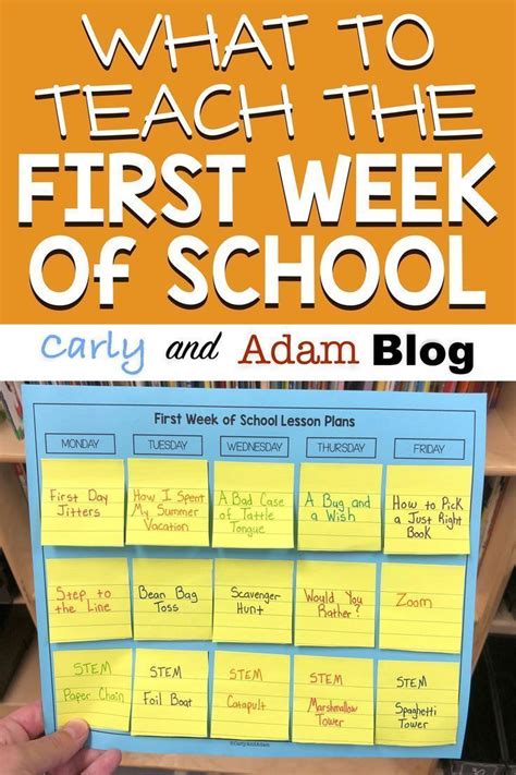 What Should You Teach During The First Week Of School School Lesson
