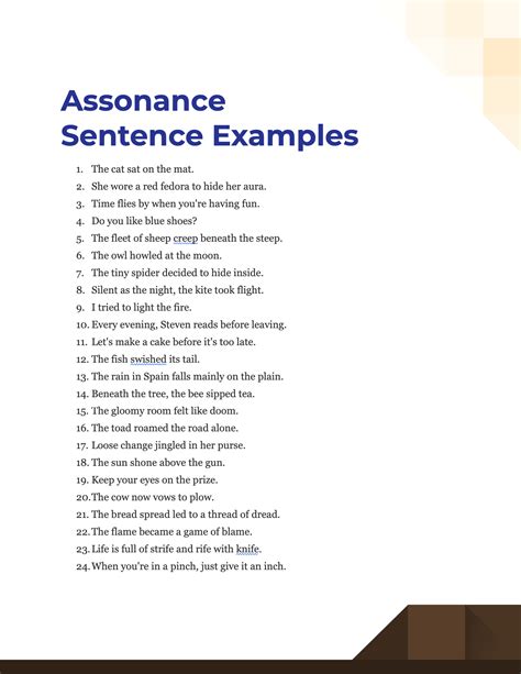 100 Assonance Sentence Examples How To Write Tips Examples