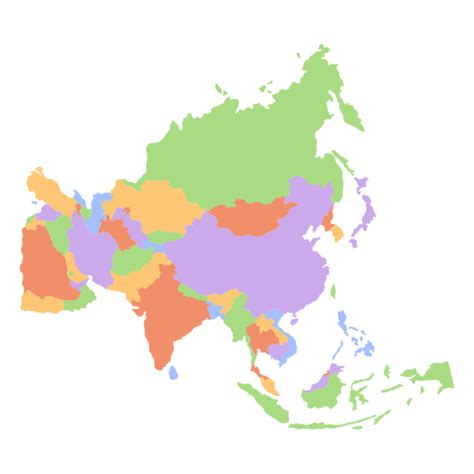 Diseño Png Y Svg De Mapa De Continentes Planos De Asia Para Camisetas