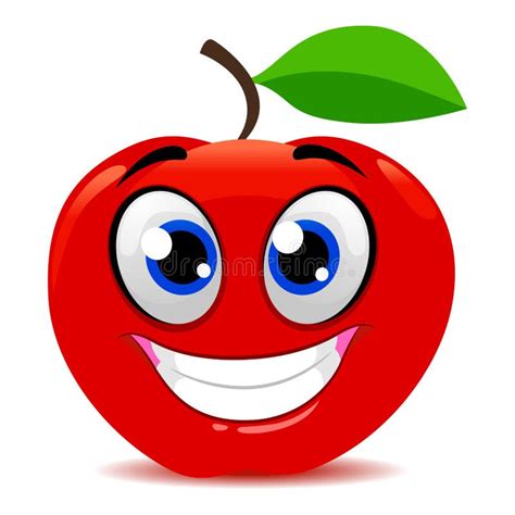 Red Apple Mascot Smiling Stock Vector Illustration Of Facial 83881041