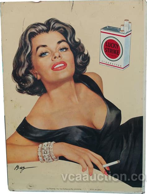 Lucky Strike Cigarettes Tin Sign Pin Up 15 X 20