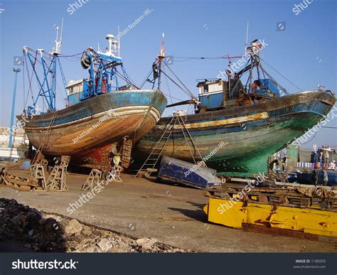 Fishing Trawlers In Dry Dock Stock Photo 1180593 Shutterstock