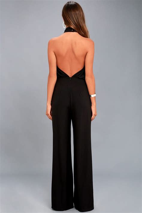 Moment For Life Black Halter Jumpsuit Black Halter Jumpsuit Halter