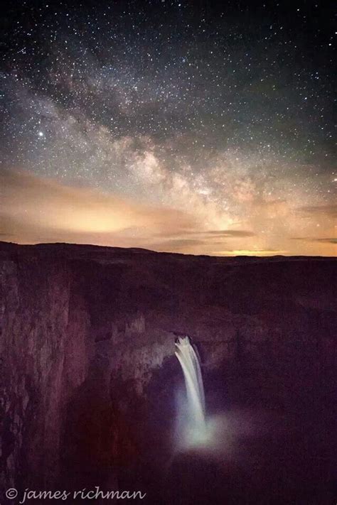 Milky Way Rising Over Palouse Falls Picture Via James Richman