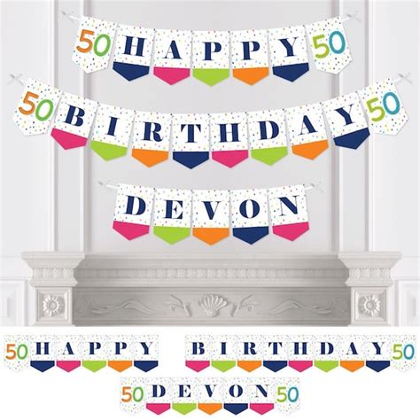 Personalized 50th Birthday Cheerful Custom Colorful Fiftieth