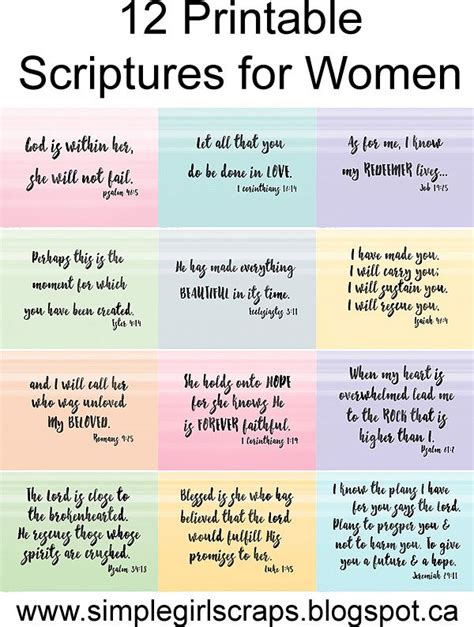 12 printable scriptures for women in 2020 scripture printables scripture read bible