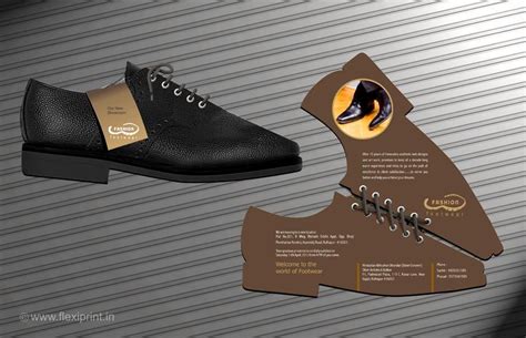 Print Design For Shoe Footwear Industry Shaped Business Cards