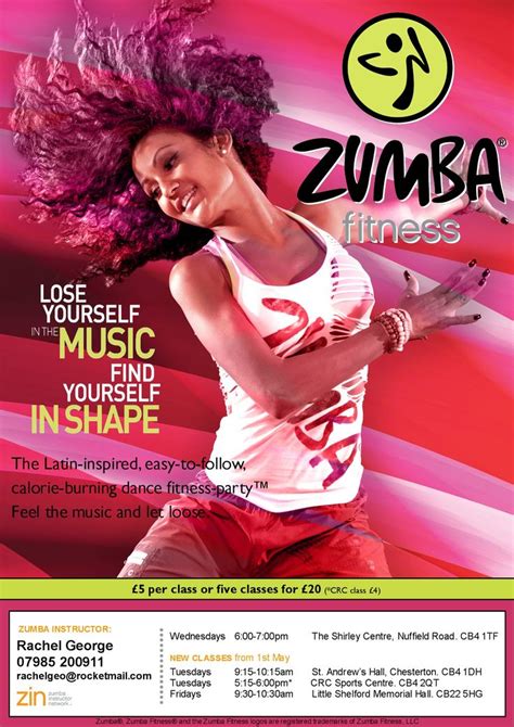 An Advertisement For Zumba Fitness Featuring A Woman With Purple Hair