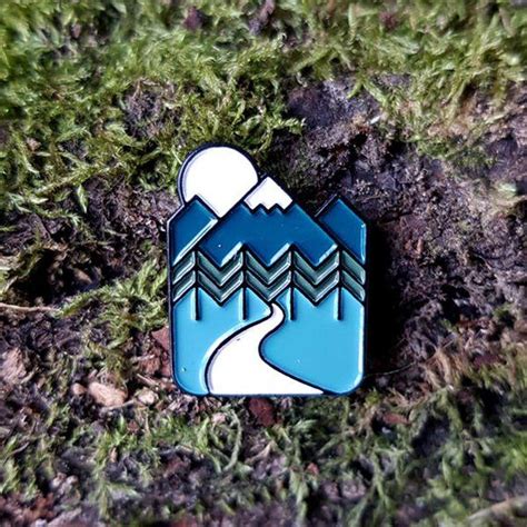 Outdoors Enamel Pin Lapel Pin Badge Mountain Adventure Forest Etsy