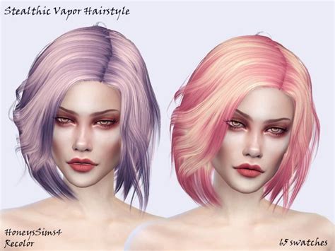 The Sims Resource Stealthic`s Vapor Hair Recolored By Jenn Honeydew