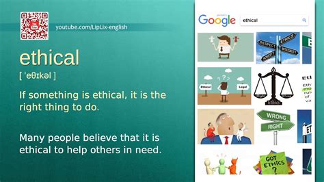 Ethical C Level English Vocabulary Lesson LipLix Com YouTube