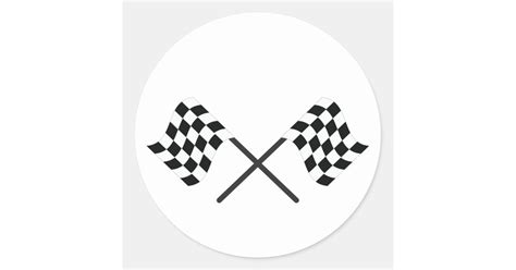 Racing Flags Classic Round Sticker Zazzle