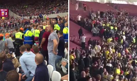 West Ham Violence Fans Turn On Each Other In Premier League Fight