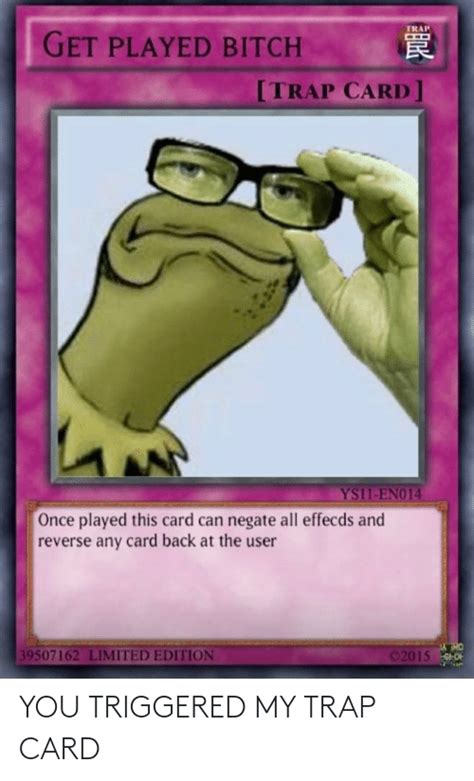 Apr 13, 2021 · pepehands is a twitch tv emote featuring pepe the frog appearing to be crying. 🔥 25+ Best Memes About Trap Card | Trap Card Memes