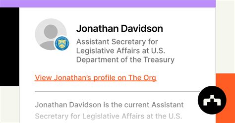Jonathan Davidson Assistant Secretary For Legislative Affairs At Us