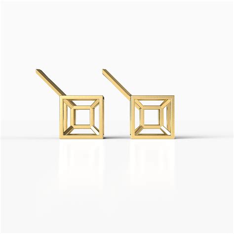 Tesseract Earring Hypercube 3d Printed Jewelry Lattice Design