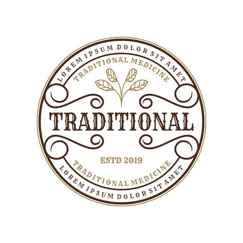 Premium Vector Vintage Logo For Traditional Medicines For Brand Label