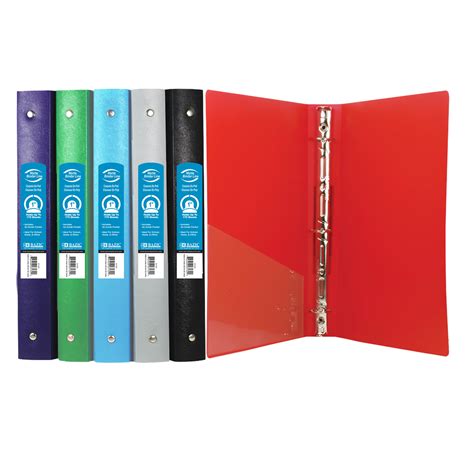 Bazic 3 Ring Binder 1 Poly Binders Matte Color Soft Cover 175 Sheets