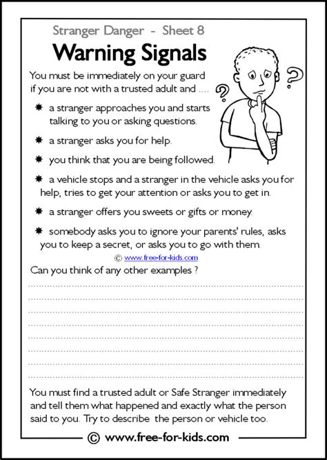 Printable Stranger Danger Worksheets Page 2 Of 2