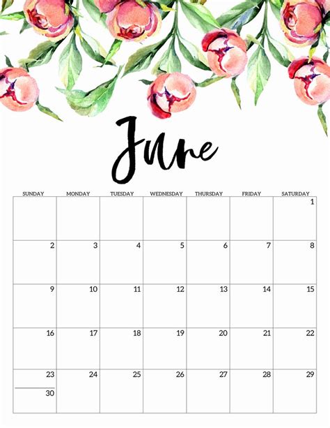 Beautiful 58 Illustration Free Pretty Printable 2019 Monthly Calendars