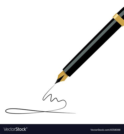 Fountain Pen Writing Royalty Free Vector Image