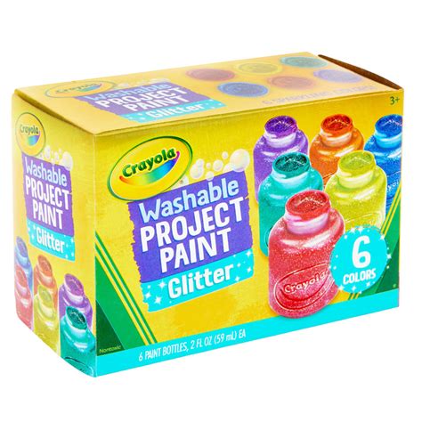Crayola 542400 6 Assorted Color 2 Oz Washable Glitter Project Paint