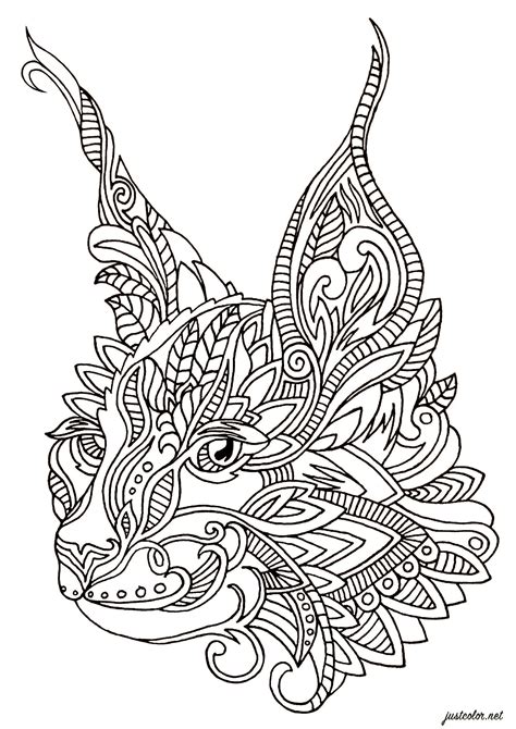 Zentangle Cat Cats Adult Coloring Pages