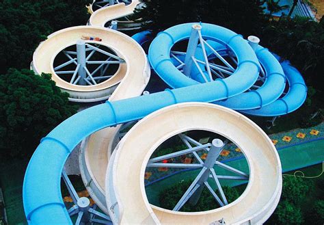 Spiral Waterpark Slide Frp Water Park Slides Cuustomized Water