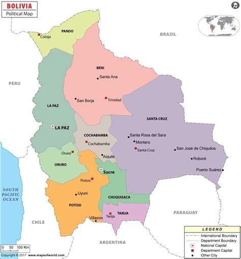 El Mapa Politico De Bolivia Bolivia Map Political Map Bolivia Porn