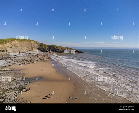 Aerial Views Of Dunraven Bay Southerndown Vale Of Glamorgan Wales