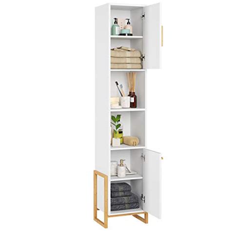Homecho Freestanding Storage Cabinet Bathroom Narrow Linen Tower With