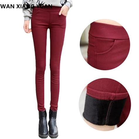 Pants Womens Winter 2018 Casual High Waist Thickening Warm Trousers Large Size Pants Female