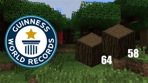 Minecraft Challenge Most Wood Collected In 3 Minutes Guinness World